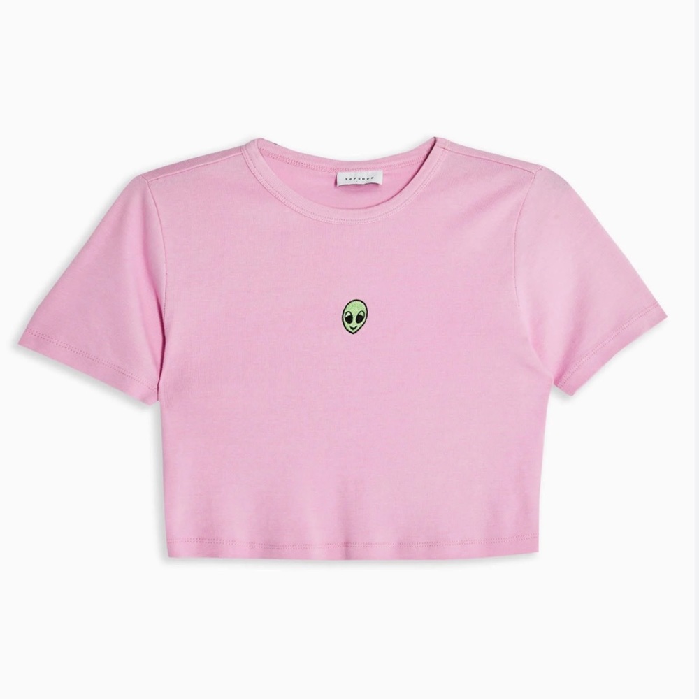 Topshop Pink Crop Top